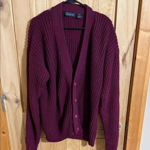 Sweater Graphix Burgundy Knit Cardigan